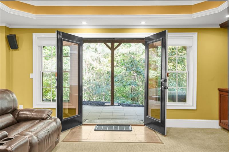 Media Room Doors Open
