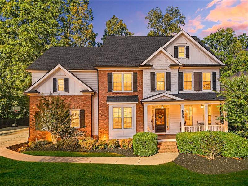 Front of 909 Landsdowne Cove at twilight